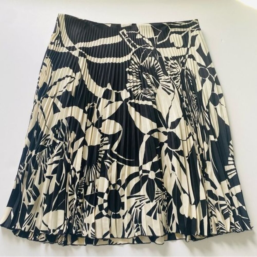 Ralph Lauren Collection Floral Pleated Midi Skirt Silk Size 10